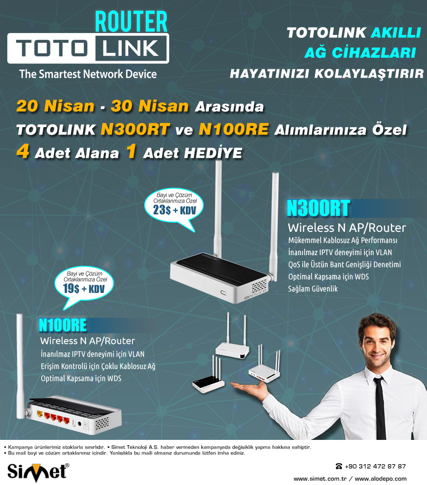 Totolink N100Re/N300RT Kampanya