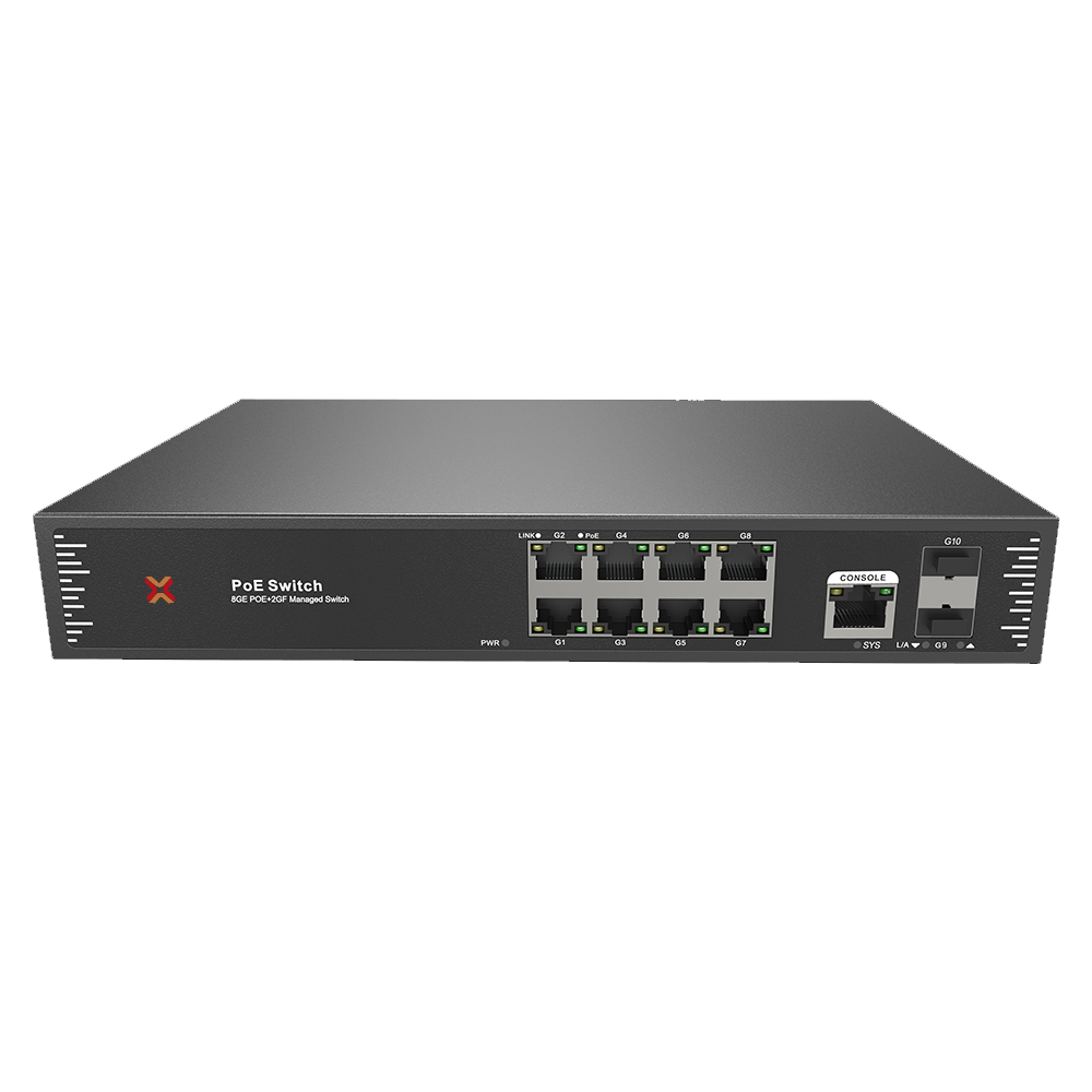 Xentino S0802GP 10Port (8GEPoE+/2SFP) Gigabit POE+ 2Port SFP L2+ Managed Switch (130W)