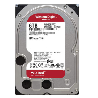 Western Digital 6TB Red NAS WD60EFAX 64MB Cache SATA 6.0Gb/s HDD