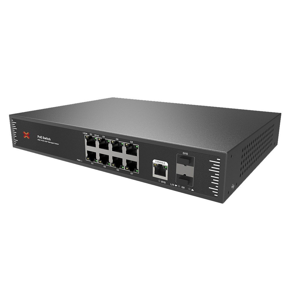 Xentino S0802GPB 10Port (8GEPoE+/2SFP) Gigabit POE+ 2Port SFP L2+ Managed Switch (250W)