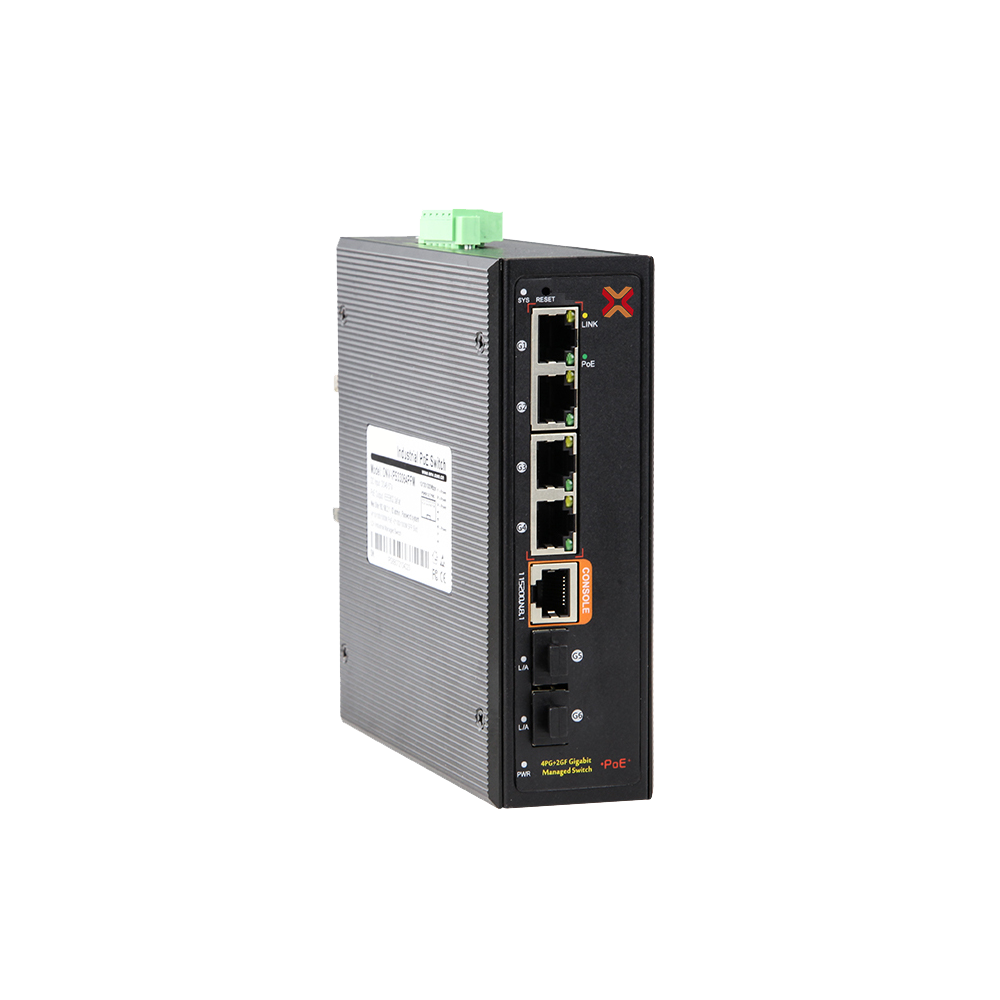 Xentino SI0402GP 6Port (4GE/2SFP) L2+ Managed Industrial PoE Fiber Switch