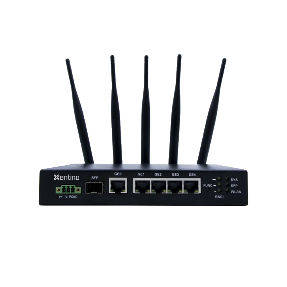 Xentino MR144H Industrial Multi WAN Dual SIM LTE/4G Wireless VPN Fiber Gateway (5GE+1SFP+2SIM)