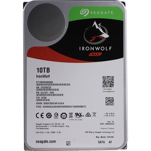 Seagate ST10000VN0008 IronWolf 10TB Sata 3.0 7200RPM 256MB Dahili Disk (HDD)