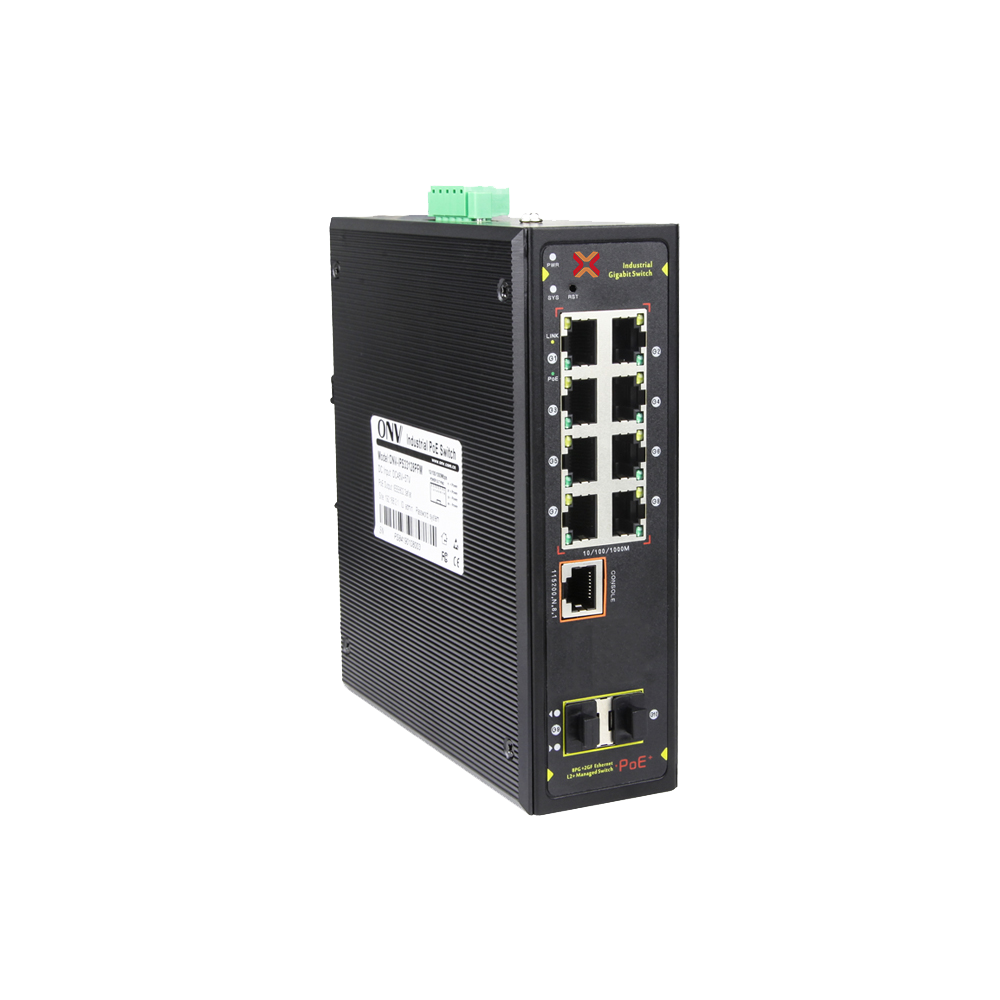 Xentino SI0802GP 10Port (8GEPoE/2SFP) L2+ Managed Industrial PoE Fiber Switch