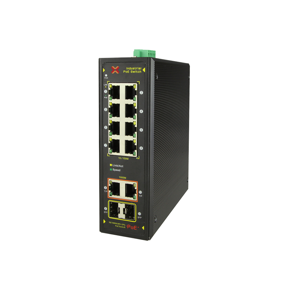 Xentino SI0822GP 10Port Industrial PoE Fiber Unmanaged Switch